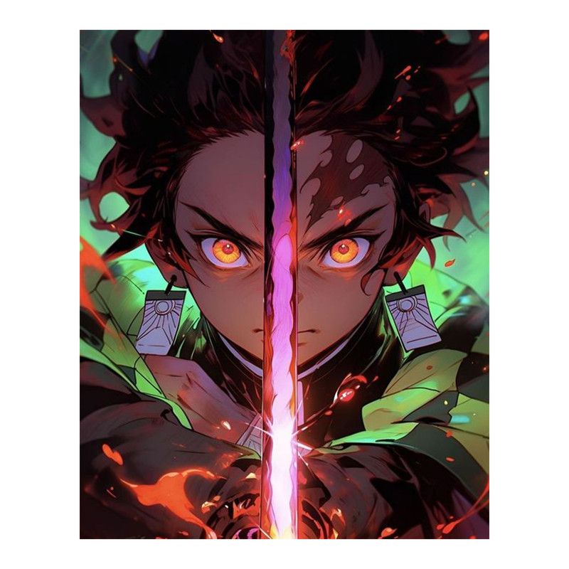 استیکر لپ تاپ و موبایل مدل انیمه طرح شیطان کش کامادو تانجیرو demon slayer kamado tanjiro کد 257