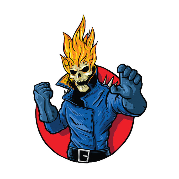 استیکر لپ تاپ طرح Ghost Rider Marvel کد STL992