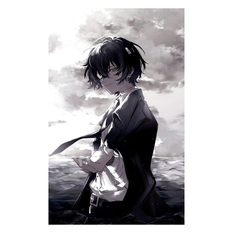 استیکر لپ تاپ و موبایل مدل انیمه طرح سگ‌های ولگرد بانگو اوسامو دازای Bungo Stray Dogs Osamu dazai کد 312