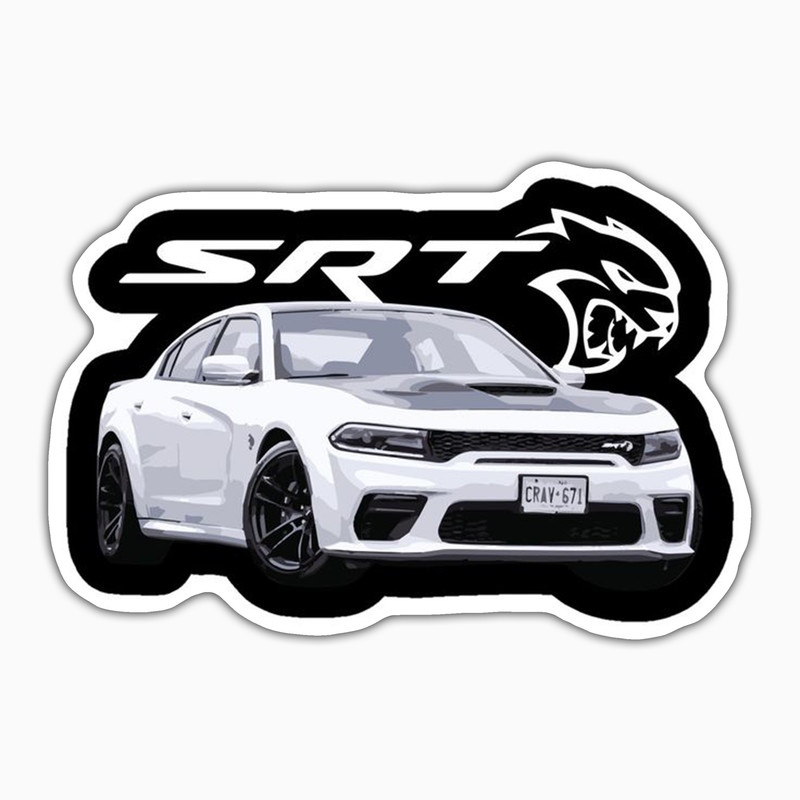 استیکر لپ تاپ و موبایل بووم طرح ماشین مدل Charger SRT کد ZX068