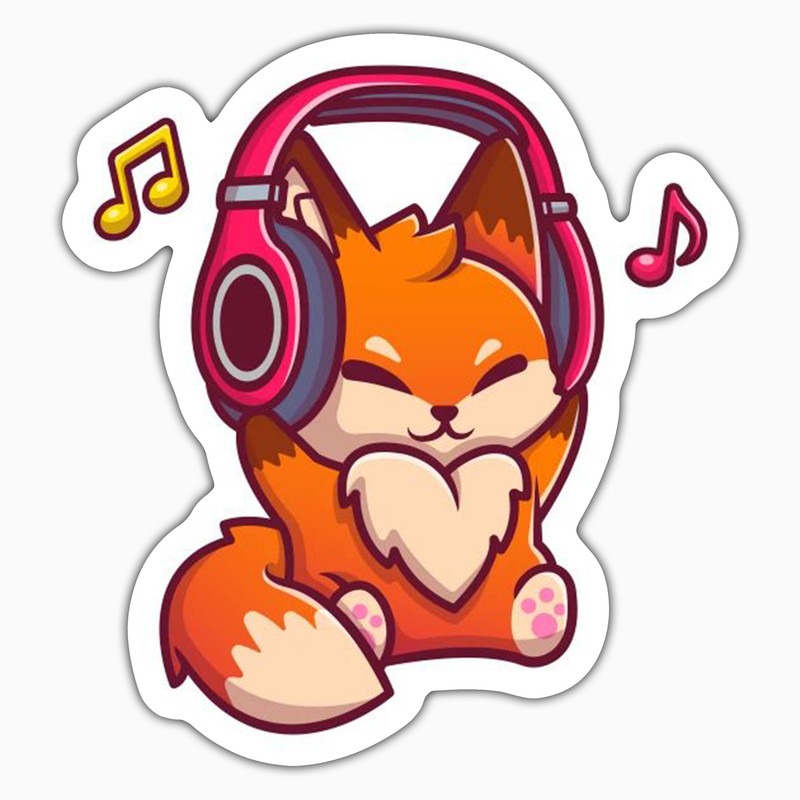 استیکر لپ تاپ و موبایل بووم طرح روباه Cute کد ZX055