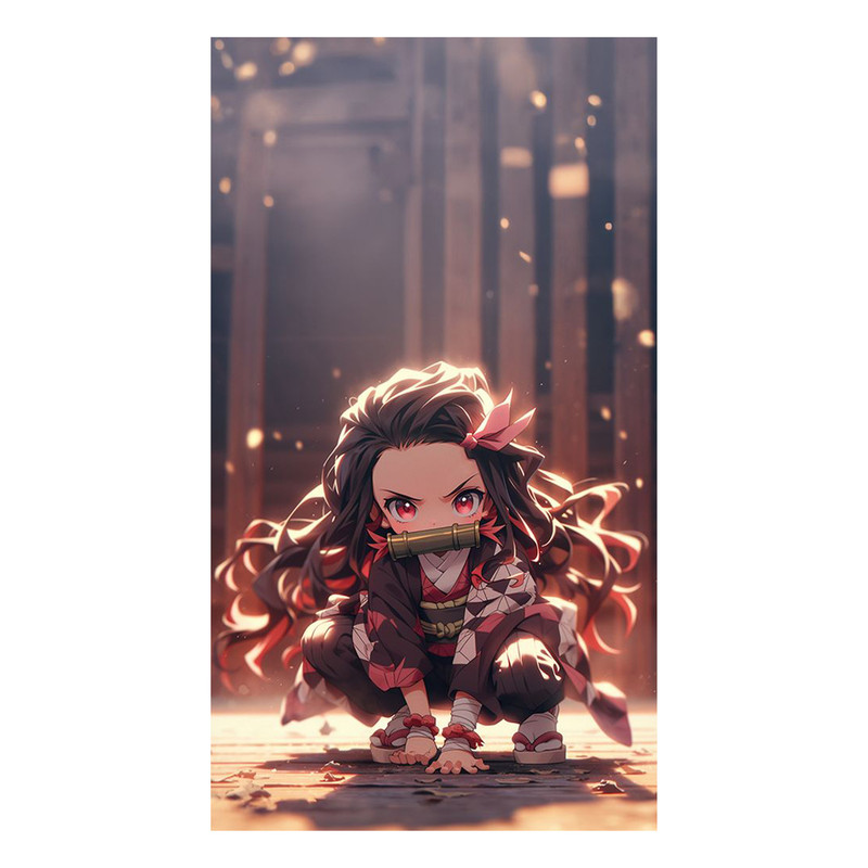 استیکر لپ تاپ و موبایل مدل انیمه طرح شیطان کش نزوکو کامادو demon slayer nezuko kamado کد 216
