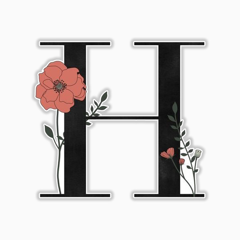 استیکر لپ تاپ و موبایل بووم طرح حروف انگلیسی مدل H کد 08