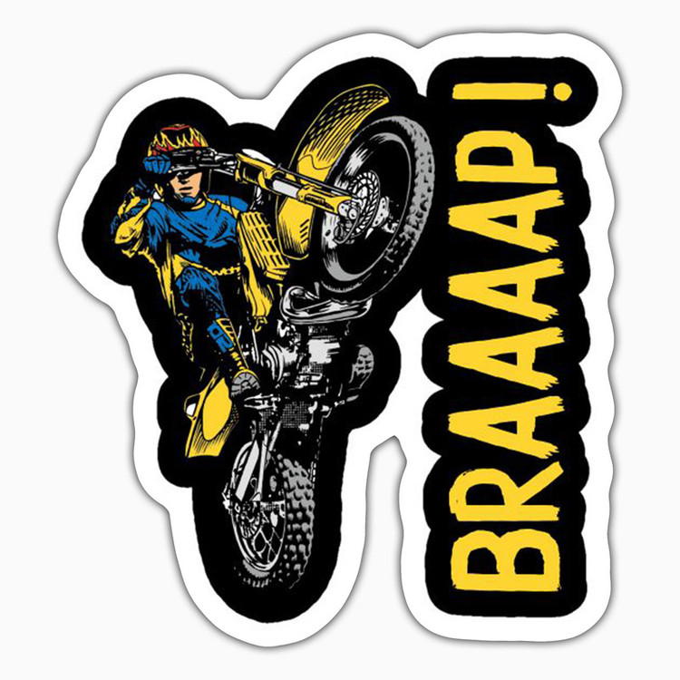 استیکر لپ تاپ و موبایل بووم طرح موتور مدل BRAAAAP کد ZX025