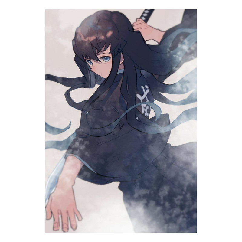استیکر لپ تاپ و موبایل مدل انیمه طرح شیطان کش مویچیرو توکیتو demon slayer Muichiro Tokito کد 393