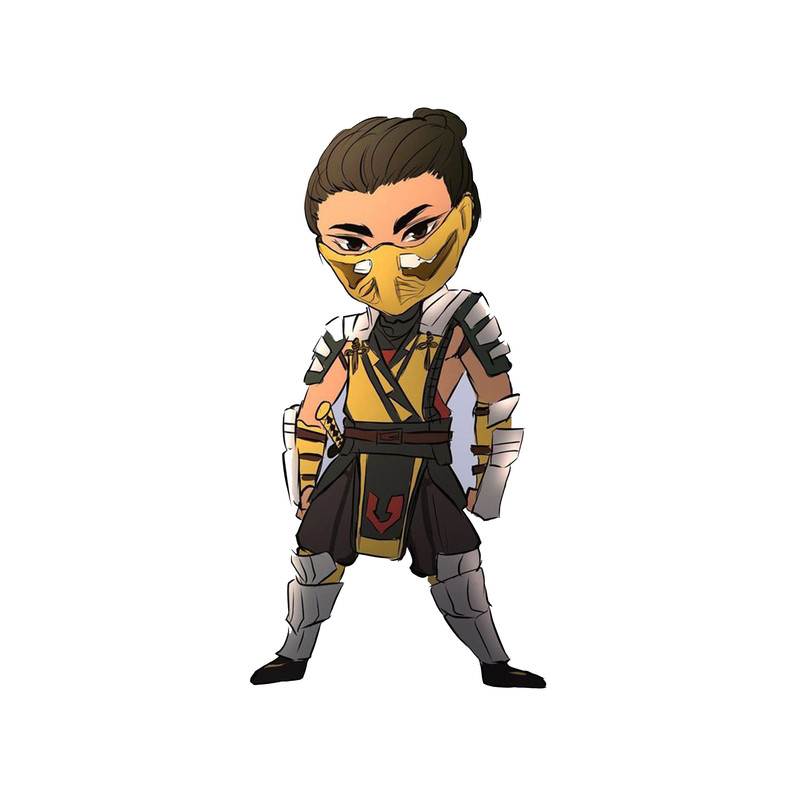 استیکر لپ تاپ و موبایل مدل بازی طرح اسکورپیین مورتال کومبت Scorpion Mortal Kombat کد 4761