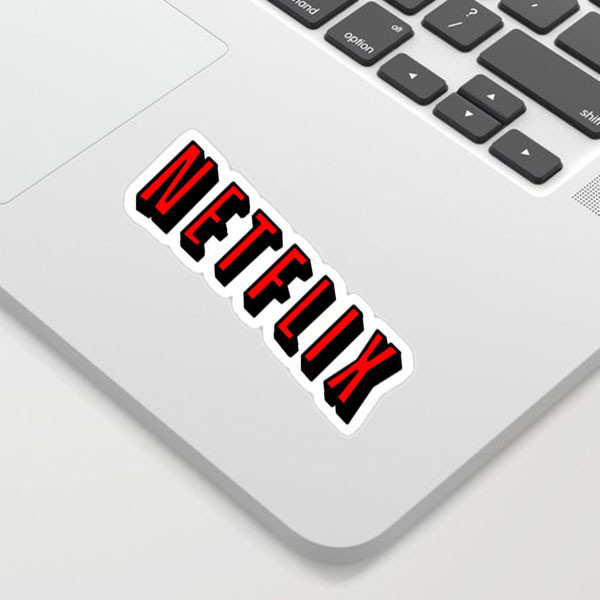 استیکر لپ تاپ مرجانی طرح netflix کد 124