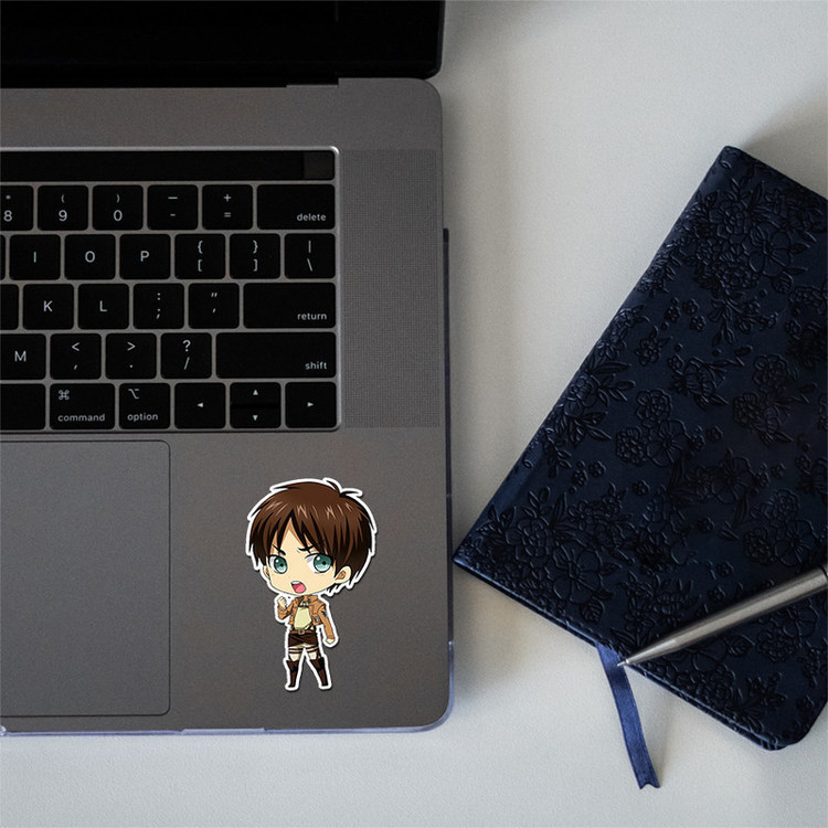 استیکر لپ تاپ بادکنک آبی طرح انیمه attack on titan مدل A1