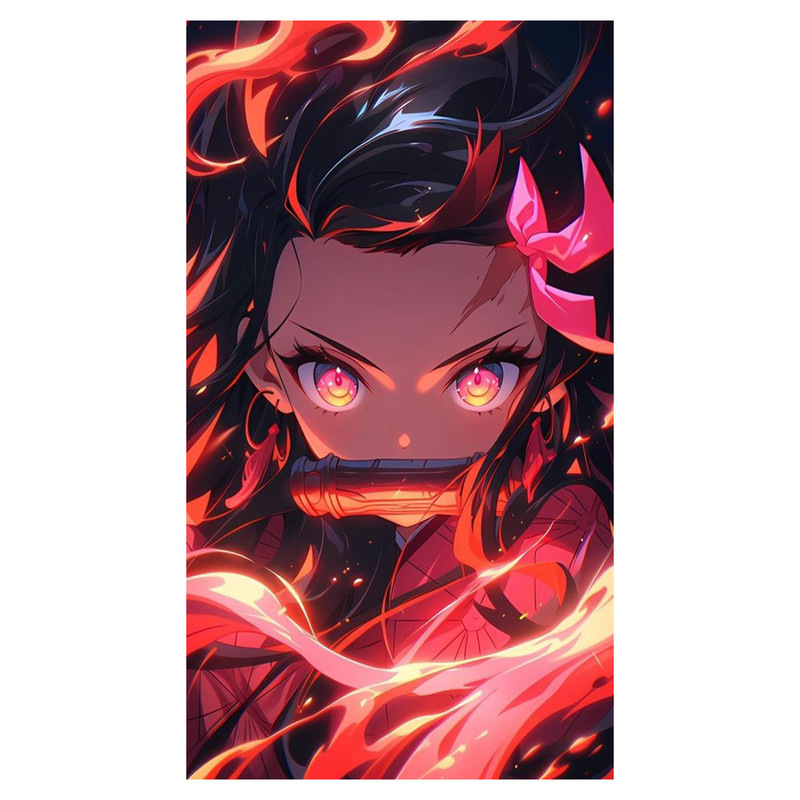 استیکر لپ تاپ و موبایل مدل انیمه طرح شیطان کش نزوکو کامادو demon slayer nezuko kamado کد 201