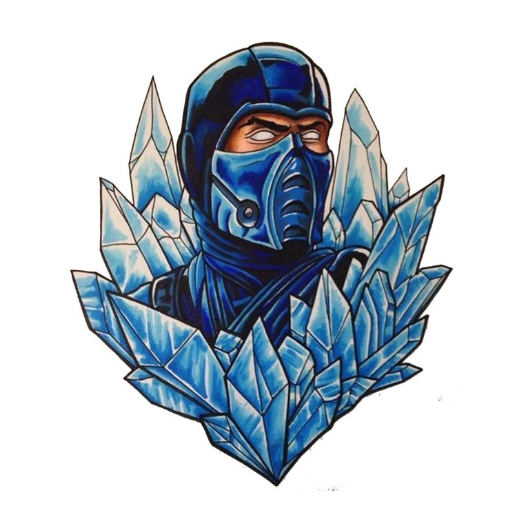 استیکر لپ تاپ و موبایل مدل بازی طرح سابزیرو مورتال کومبت Sub-Zero Mortal Kombat کد 4788