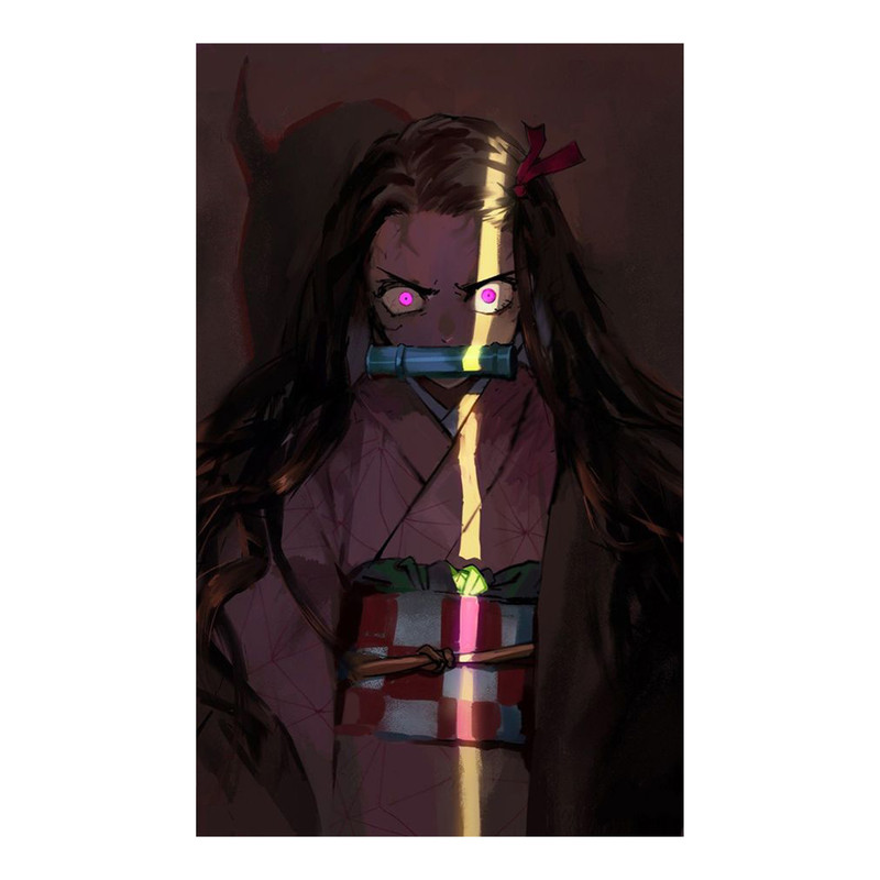 استیکر لپ تاپ و موبایل مدل انیمه طرح شیطان کش نزوکو کامادو demon slayer nezuko kamado کد 212