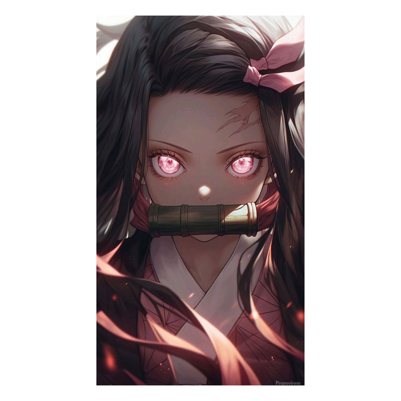 استیکر لپ تاپ و موبایل مدل انیمه طرح شیطان کش نزوکو کامادو demon slayer nezuko kamado کد 250