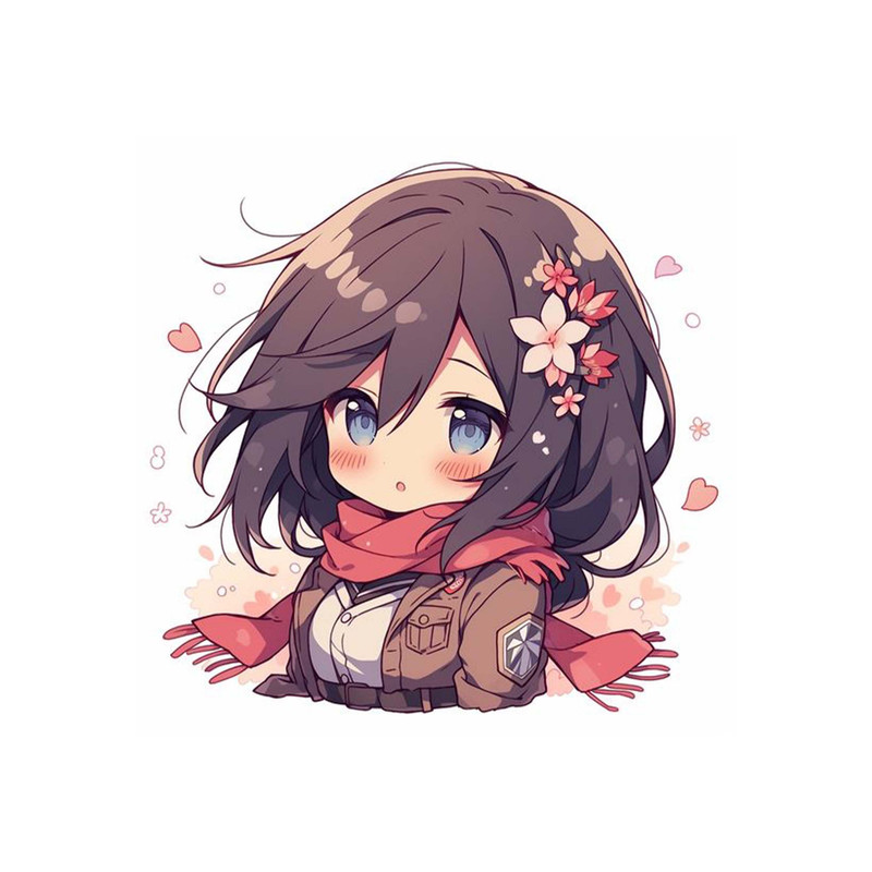 استیکر لپ تاپ و موبایل مدل انیمه طرح حمله به تایتان میکاسا آکرمن Attack on Titan Mikasa Ackerman کد 4499
