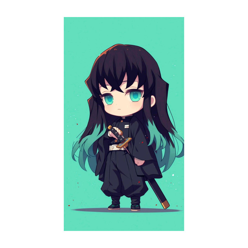 استیکر لپ تاپ و موبایل مدل انیمه طرح شیطان کش مویچیرو توکیتو demon slayer Muichiro Tokito کد 404