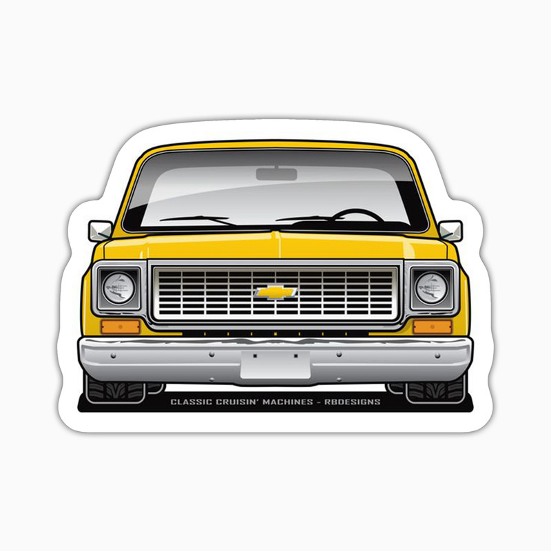 استیکر لپ تاپ و موبایل بووم طرح ماشین مدل Chevrolet 1973 کد UV058