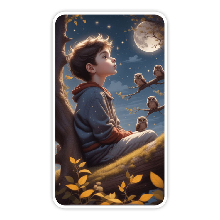 استیکر لپ تاپ و موبایل گوفی طرح پسر کوچولو مدل Boy on tree 56
