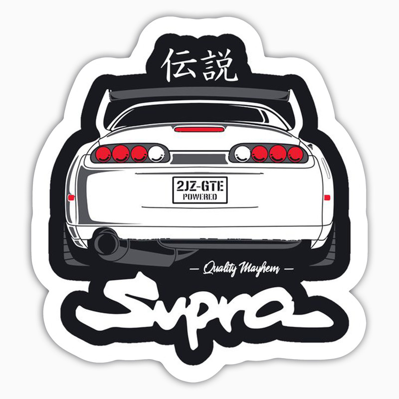 استیکر لپ تاپ و موبایل بووم طرح ماشین مدل Supra 2JZ کد SM43