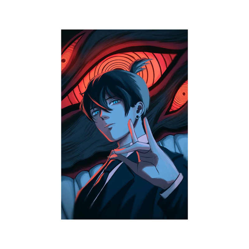 استیکر لپ تاپ و موبایل مدل انیمه طرح مرد اره ای آکی آیاکاوا Chainsaw Man Aki Hayakawa کد 3280