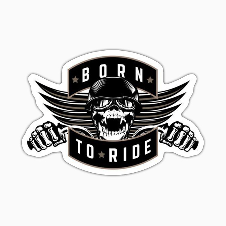 استیکر لپ تاپ و موبایل بووم طرح موتور مدل Born To Ride کد UV003