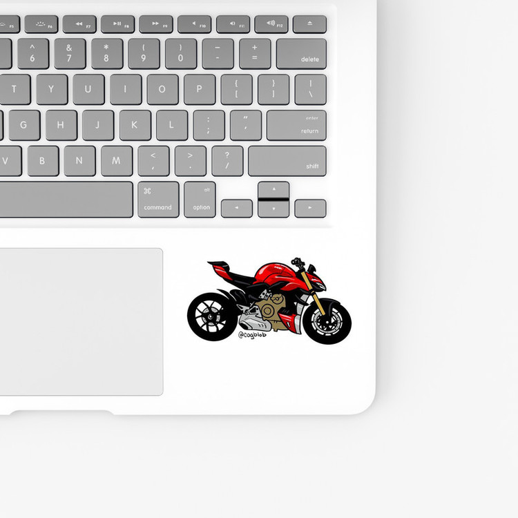 استیکر لپ تاپ و موبایل بووم طرح موتور مدل Ducati V4 کد ZX084