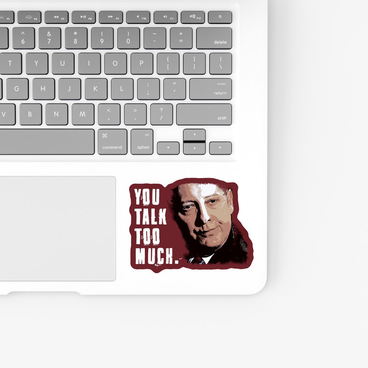 استیکر لپ تاپ و موبایل بووم طرح نوشته مدل You Talk Too Much کد VR7