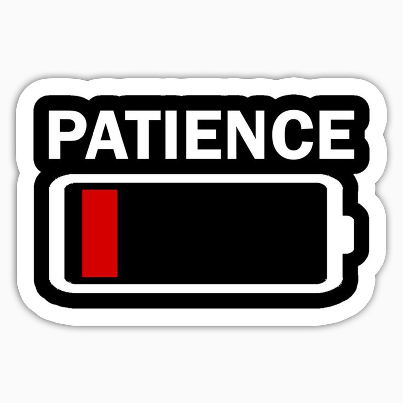استیکر لپ تاپ و موبایل بووم طرح نوشته مدل Patience کد KT08