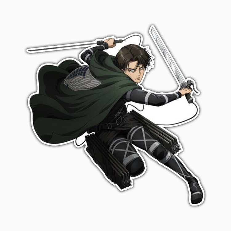 استیکر لپ تاپ و موبایل بووم طرح Anime Attack On Titan مدل Levi کد TR05