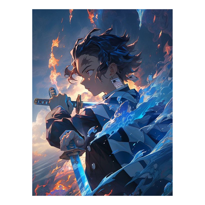 استیکر لپ تاپ و موبایل مدل انیمه طرح شیطان کش کامادو تانجیرو demon slayer kamado tanjiro کد 293