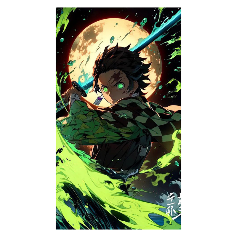 استیکر لپ تاپ و موبایل مدل انیمه طرح شیطان کش کامادو تانجیرو demon slayer kamado tanjiro کد 304