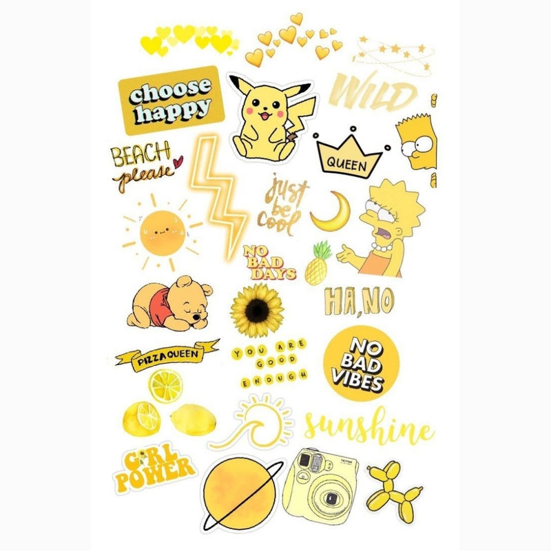 استیکر لپ تاپ طرح just be cool مجموعه 29 عددی