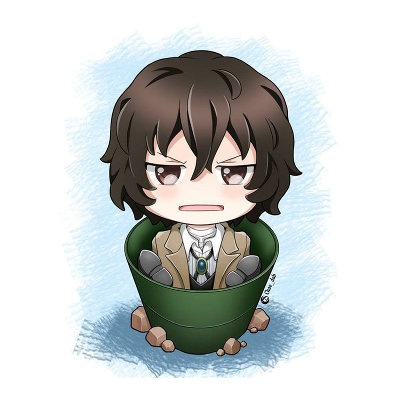 استیکر لپ تاپ و موبایل مدل انیمه طرح سگ‌های ولگرد بانگو اوسامو دازای Bungo Stray Dogs Osamu dazai کد 332