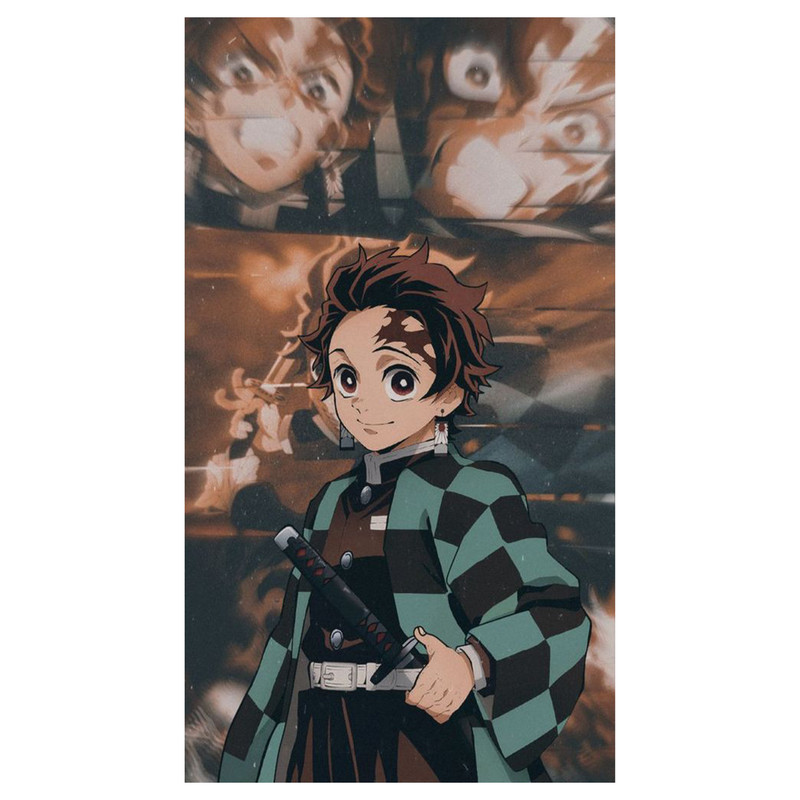 استیکر لپ تاپ و موبایل مدل انیمه طرح شیطان کش کامادو تانجیرو demon slayer kamado tanjiro کد 277