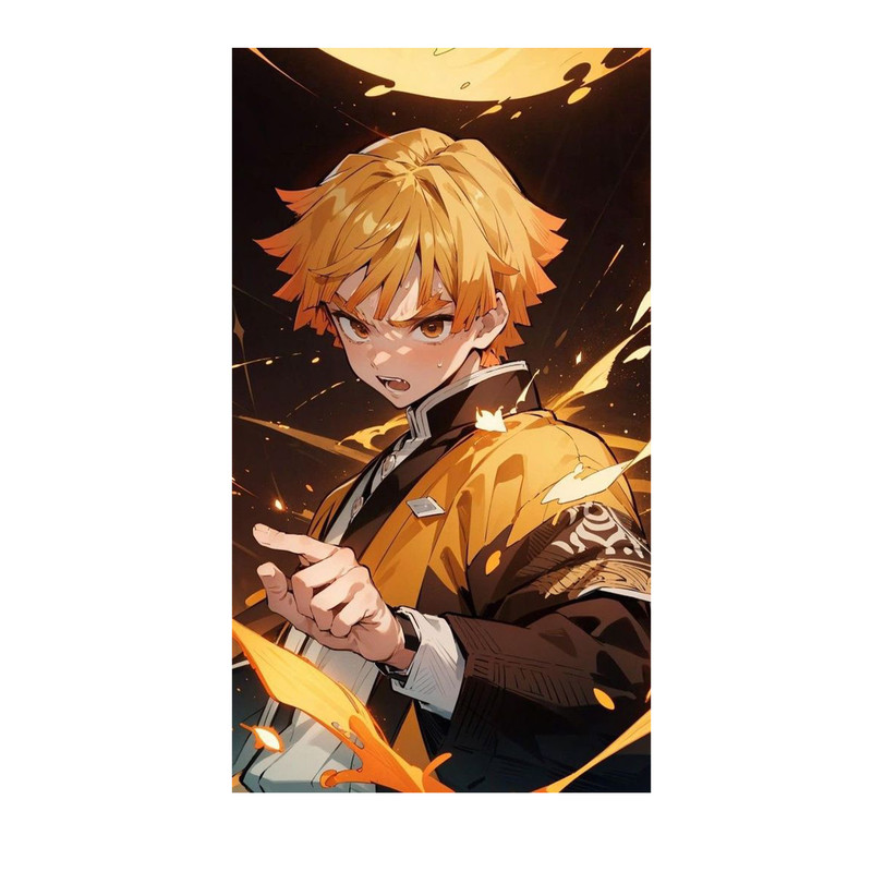 استیکر لپ تاپ و موبایل مدل انیمه طرح شیطان کش زنیتسو آگاتسوما demon slayer Zenitsu Agatsuma کد 740