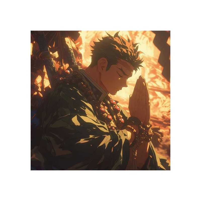 استیکر لپ تاپ و موبایل مدل انیمه طرح شیطان کش گیومی هیمجیما demon slayer Gyomei Himejima کد 830