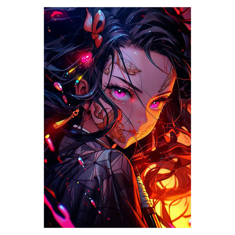 استیکر لپ تاپ و موبایل مدل انیمه طرح شیطان کش نزوکو کامادو demon slayer nezuko kamado کد 249