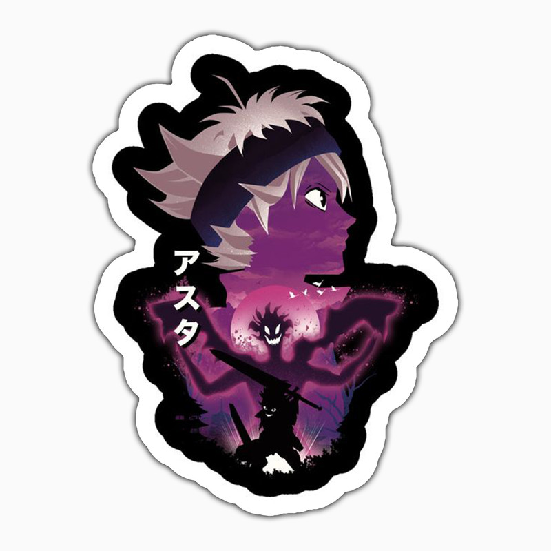 استیکر لپ تاپ و موبایل بووم طرح انیمه Black Clover مدل Asta کد PS103