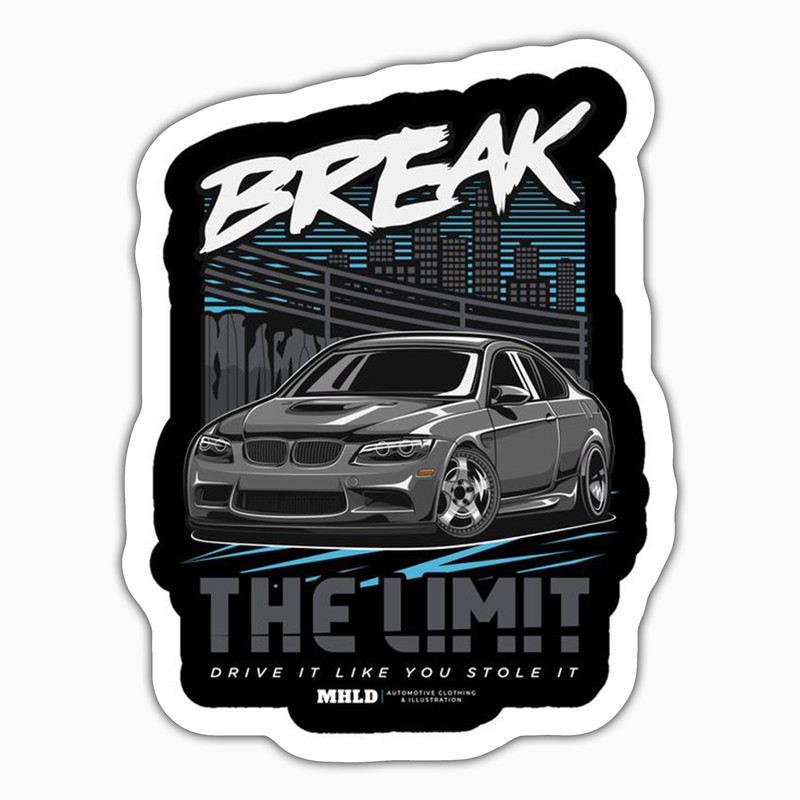 استیکر لپ تاپ و موبایل بووم طرح ماشین مدل BMW Break کد ZX008