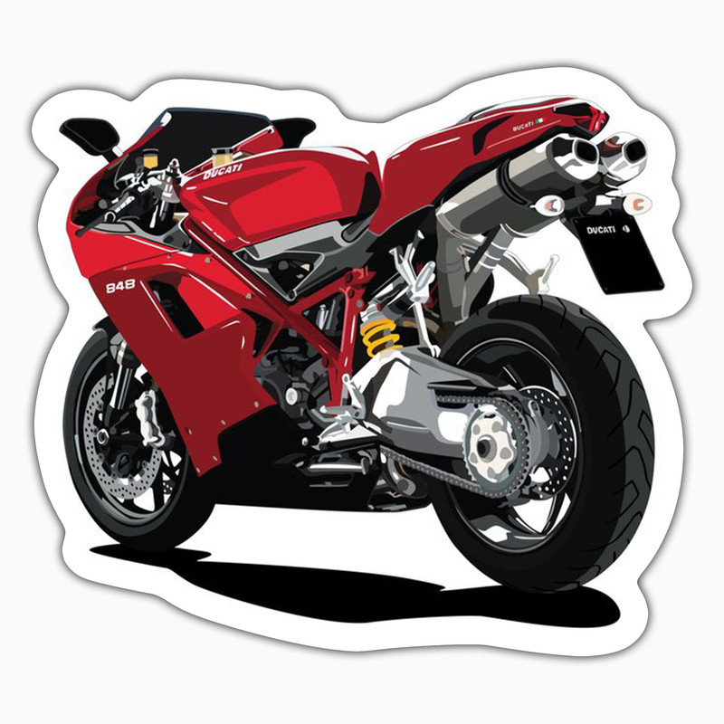استیکر لپ تاپ و موبایل بووم طرح موتور مدل Ducati 848 کد ZX083