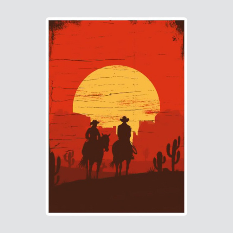 استیکر لپ تاپ پیکسل میکسل مدل بازی Red dead پوستر اول