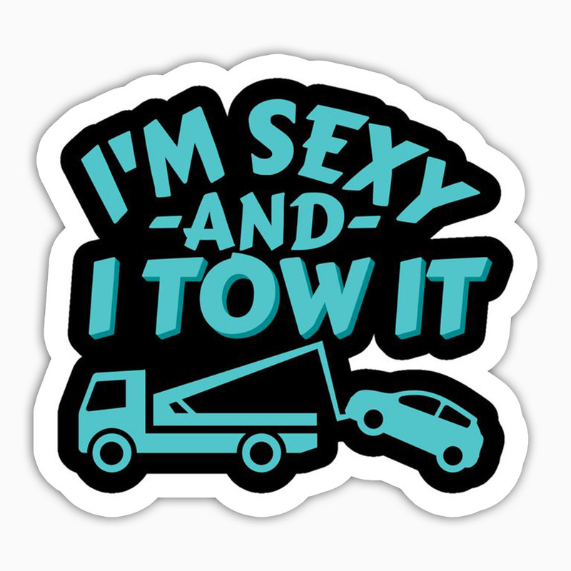 استیکر لپ تاپ و موبایل بووم طرح ماشین مدل I tow it کد KT02