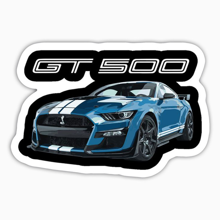 استیکر لپ تاپ بووم طرح ماشین مدل Mustang GT500 آبی کد JC33