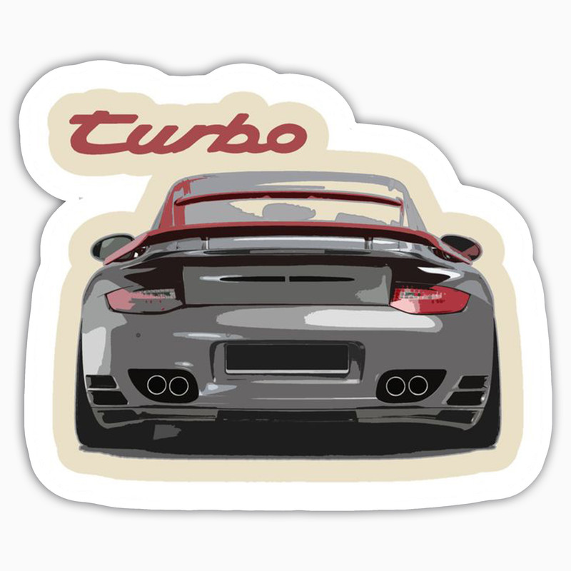 استیکر لپ تاپ بووم طرح ماشین مدل Porsche Turbo کد JC17