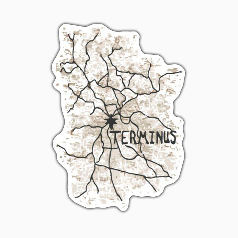 استیکر لپ تاپ و موبایل بووم طرح Terminus Map کد FR95