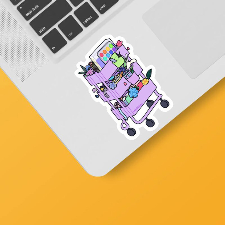 استیکر لپ تاپ و موبایل بووم طرح قفسه صورتی کد ER10