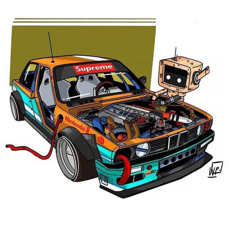 استیکر لپ ناپ و موبایل طرح ماشین BMW کد 1777