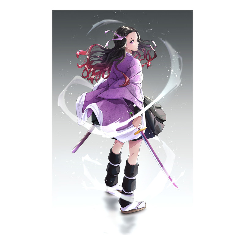 استیکر لپ تاپ و موبایل مدل انیمه طرح شیطان کش نزوکو کامادو demon slayer nezuko kamado کد 237