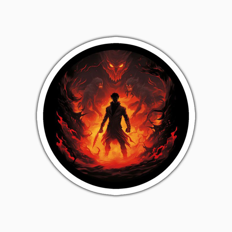استیکر لپ تاپ و موبایل بووم طرح Anime Solo Leveling مدل Sung Jin کد PS74