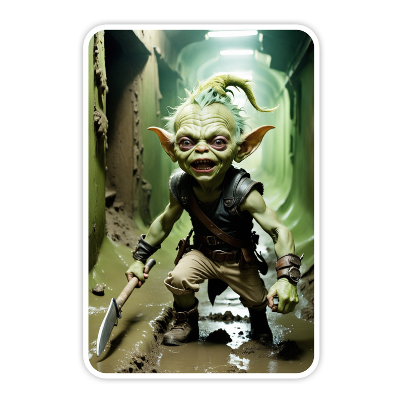 استیکر لپ تاپ و موبایل گوفی طرح گوبلین مدل miner Goblin