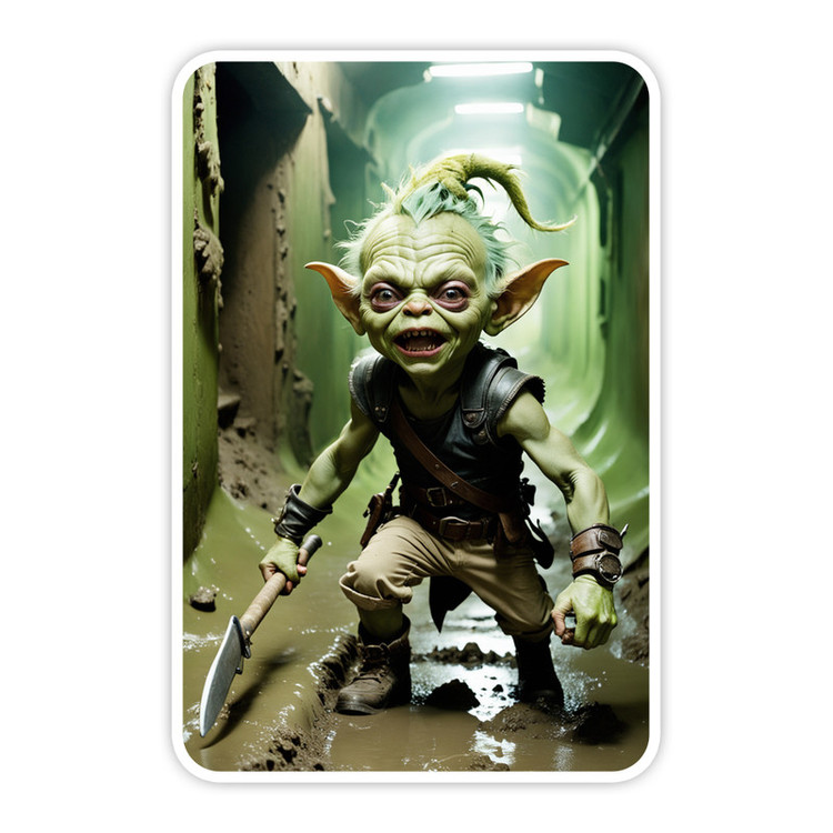 استیکر لپ تاپ و موبایل گوفی طرح گوبلین مدل miner Goblin