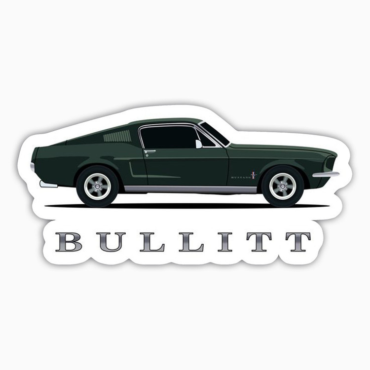 استیکر لپ تاپ بووم طرح ماشین مدل Mustang Bullitt کد JC16